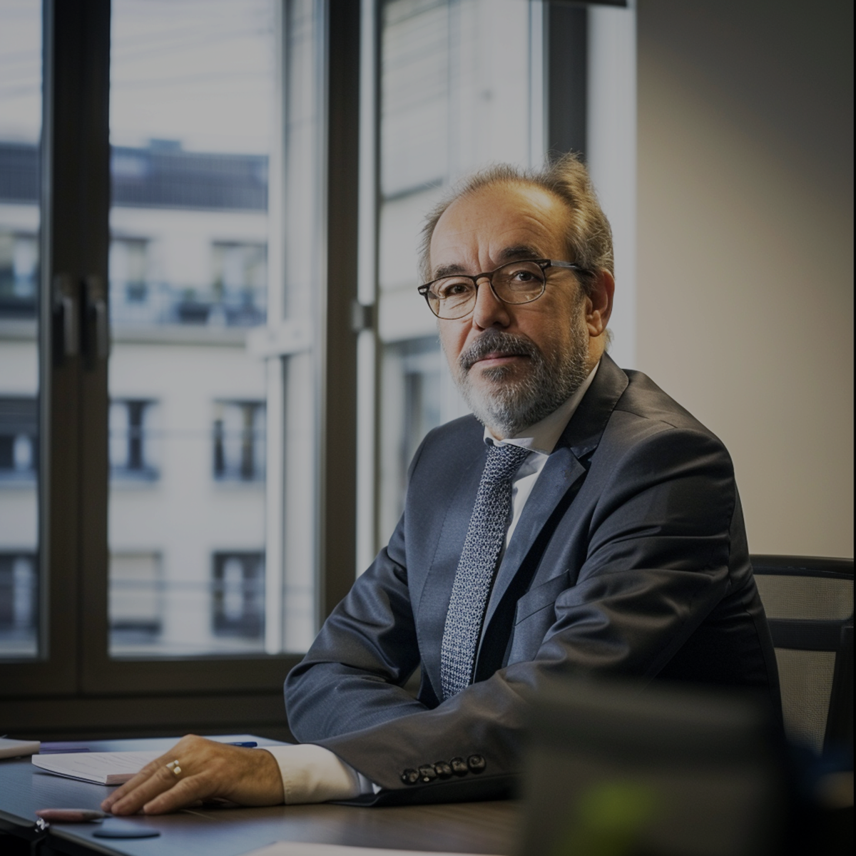photo d'un homme conseiller en gestion patrimoine dans son bureau